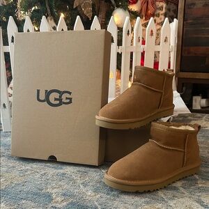 UGG Chestnut Suede Mini Boots